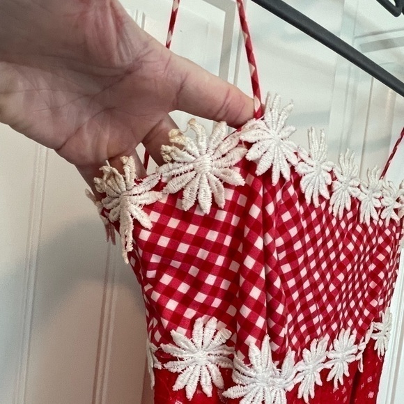 Vintage Eloise Curtis 60’s daisy, gingham and lace 2 piece maxi dress size small - Picture 8 of 16